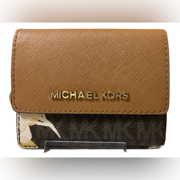 Michael Kors Jet Set Floral Print Wallet - Picture 1 of 5